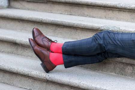 Sosete bumbac lungi fara elastic Coral [8]