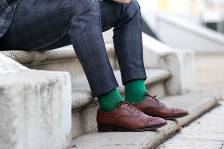 Sosete bumbac lungi fara elastic Dark green [7]