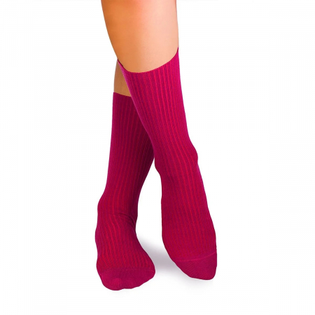 Sosete medicinale - Sosete bumbac lungi fara elastic Fucsia