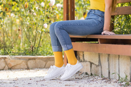 Sosete bumbac lungi fara elastic Yellow [3]