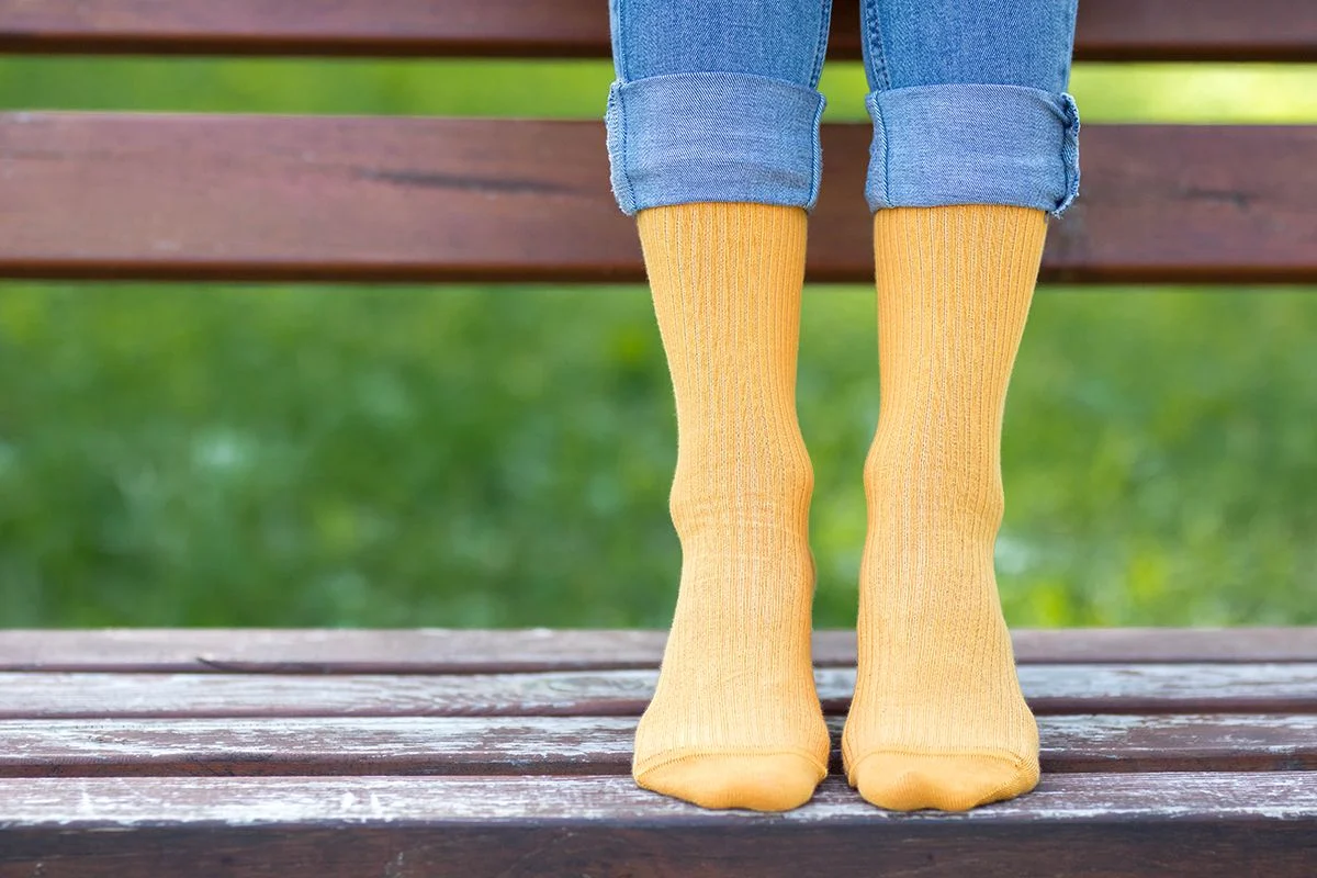 Sosete bumbac lungi fara elastic Yellow [6]
