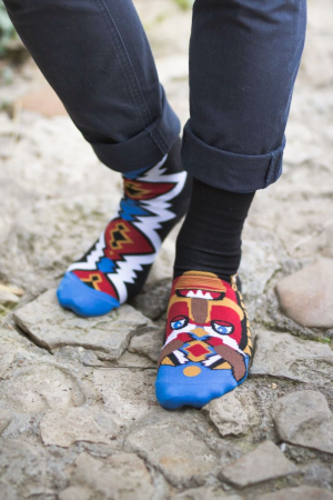 Sosete bumbac organic ARTY SOCKS Mask Black [3]