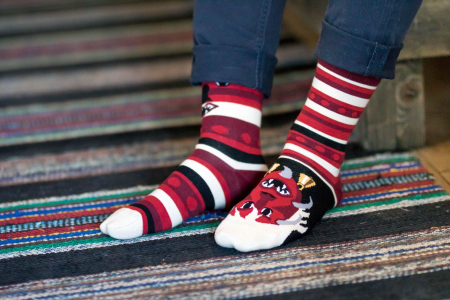 Sosete bumbac organic ARTY SOCKS Mask Bordo [3]