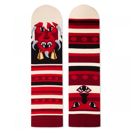 Sosete amuzante unisex - Sosete bumbac organic ARTY SOCKS Mask Bordo