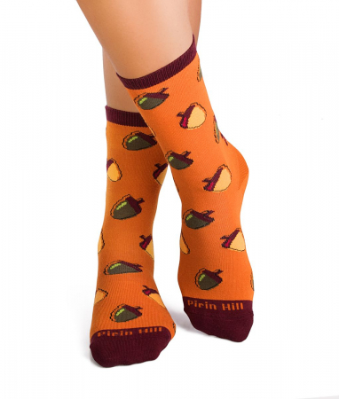 Legume, fructe si gastronomie - Sosete bumbac organic COLOUR COTTON AUTUMN ACORNS Orange