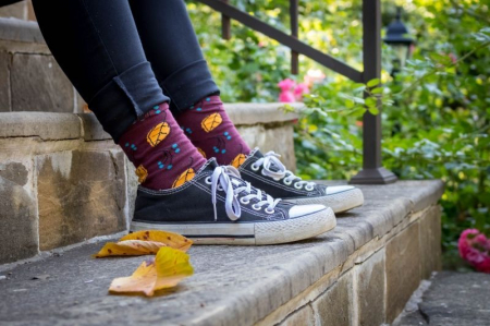 Sosete bumbac organic COLOUR COTTON AUTUMN LEAVES Bordeaux [3]