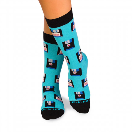 Retro - Sosete bumbac organic COLOUR COTTON Retro Floppy Disk