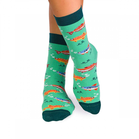 Natura - Sosete bumbac organic Fine Cotton Sealife Pesti Menta