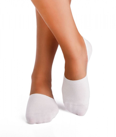 Sosete clasice barbati - Sosete tip talpici INVISIBLE ORGANIC SOCKS White