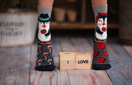 Sosete bumbac Penguin Love Dark Blue [3]