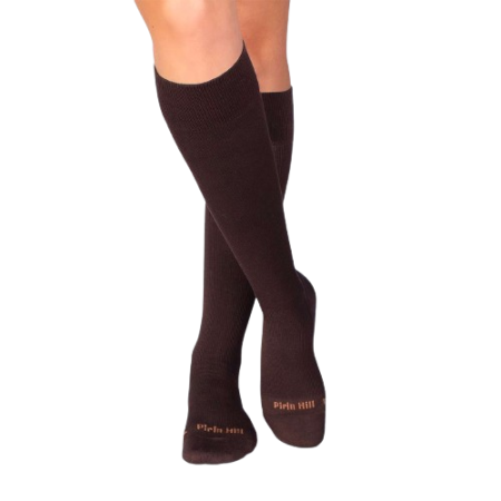 Sosete lungi 3/4 dama - Șosete compresive lungi 3/4 din Bumbac Mercerizat Maro