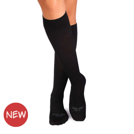 Sosete lungi 3/4 dama - Șosete compresive lungi 3/4 din Bumbac Mercerizat Negru