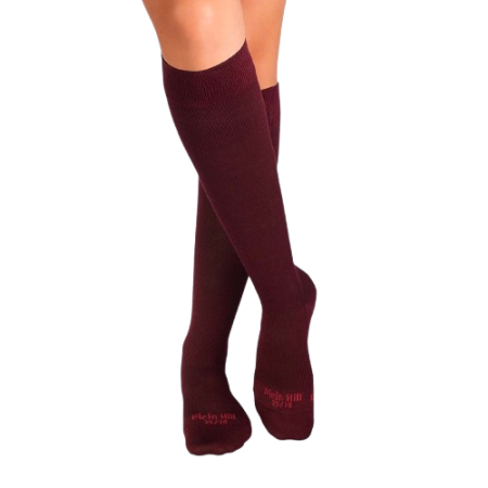 Sosete lungi 3/4 dama - Șosete compresive lungi 3/4 din Bumbac Mercerizat Visiniu