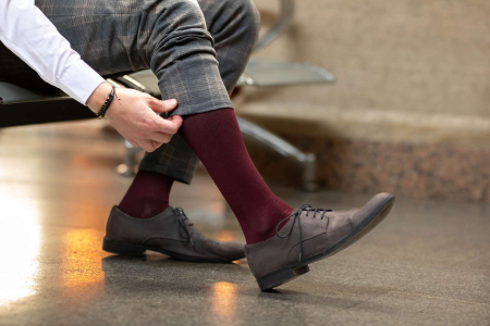 Șosete compresive lungi 3/4 din Bumbac Mercerizat Visiniu [6]