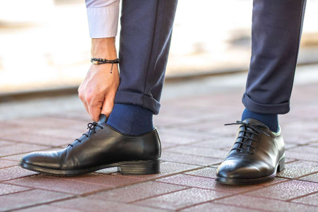 Șosete compresive pentru gambe late lungi 3/4 din Bumbac Mercerizat Albastru [5]