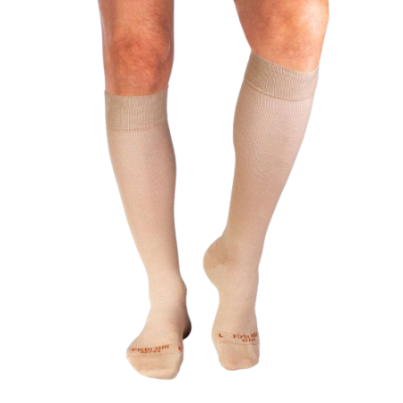 Șosete compresive pentru gambe late lungi 3/4 din Bumbac Mercerizat Bej [8]