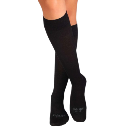 Șosete compresive pentru gambe late lungi 3/4 din Bumbac Mercerizat Negru [4]