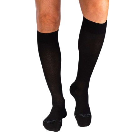 Șosete compresive pentru gambe late lungi 3/4 din Bumbac Mercerizat Negru [5]
