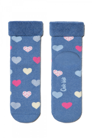 Sosete lungi copii - Sosete flausate bumbac Hearts