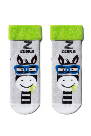 Sosete lungi copii - Sosete flausate bumbac Zebra
