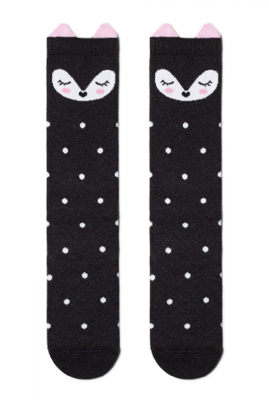 Sosete lungi 3/4 dama - Sosete bumbac Knee-High Dots