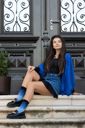 Șosete cu 98% Bumbac Tușe Artistice Albastru [3]
