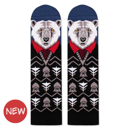 Sosete Copii - Șosete de Craciun din bambus Crăciunul Polar Urs Polar Negru