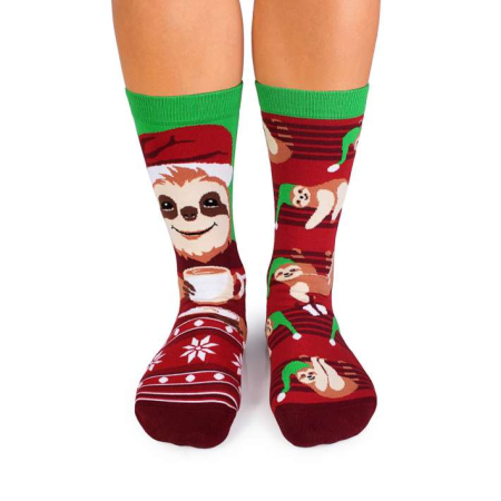 Craciun - Șosete de Crăciun din bumbac  Arty Socks cu Leneș Roșu