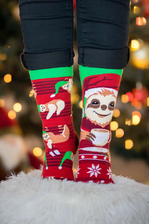 Șosete de Crăciun din bumbac  Arty Socks cu Leneș Roșu [4]
