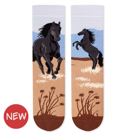 Produse - Șosete din bumbac Arty Socks cu Cai Bej