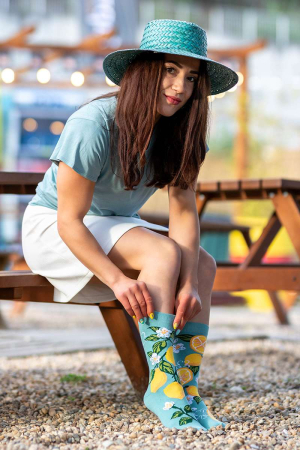 Șosete din bumbac Arty Socks cu Lamai Turcoaz [3]