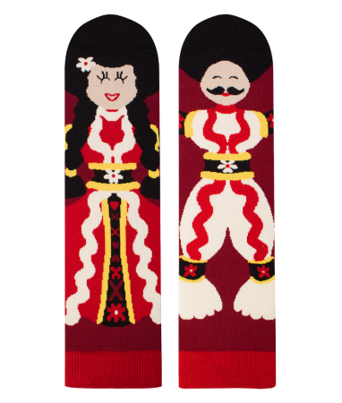 Produse - Șosete din bumbac Arty Socks Cuplu Tradițional Vișiniu