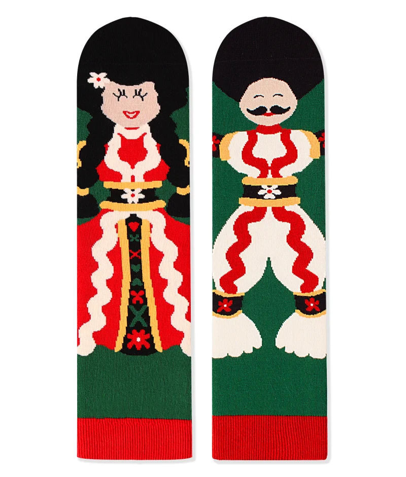 Produse - Șosete din bumbac Arty Socks Cuplu Tradițional Verde