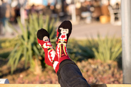 Produse - Șosete din bumbac Arty Socks Cuplu Tradițional Vișiniu