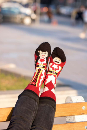 Șosete din bumbac Arty Socks Cuplu Tradițional Vișiniu [2]