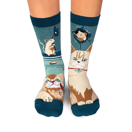 Dragoste - Șosete din bumbac Arty Socks Pisici și Șoareci