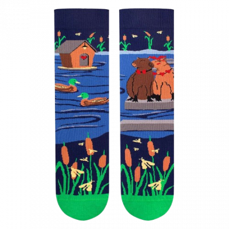Sosete din bumbac organic Arty Socks Capybara Indragostita Albastru inchis [5]