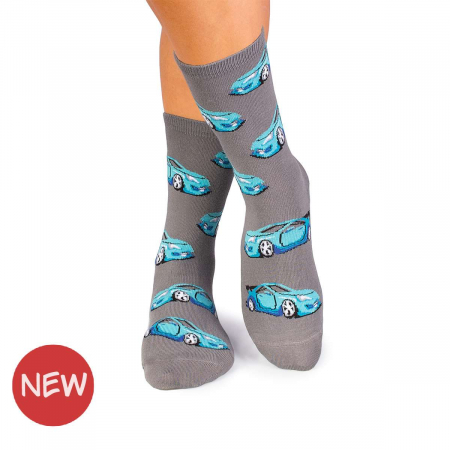 Meserii - Sosete din bumbac organic cu Masina Sport Gri