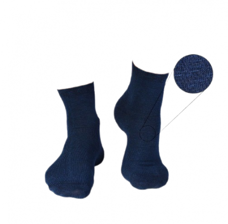 Sosete din in si bumbac LINEN SNEAKER SOCKS Albastru inchis [2]