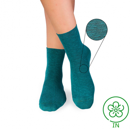 Sosete casual barbati - Sosete din in si bumbac LINEN SNEAKER SOCKS Albastru petrol