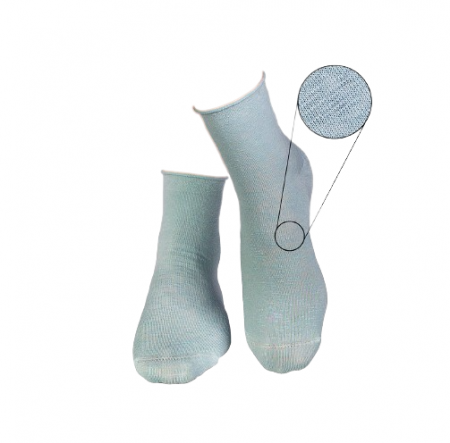 Sosete din in si bumbac LINEN SNEAKER SOCKS Light blue [3]