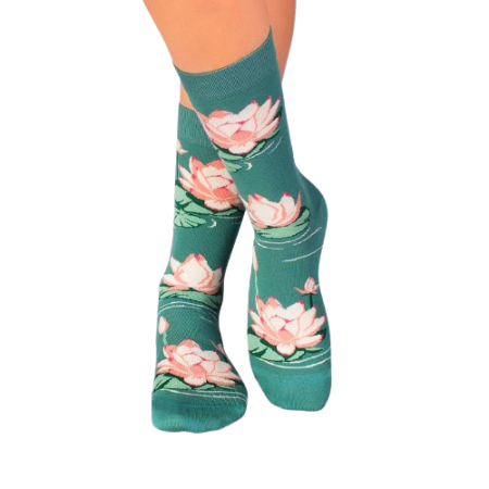 Sosete Fine din Bambus cu Lotus Turcoaz [6]