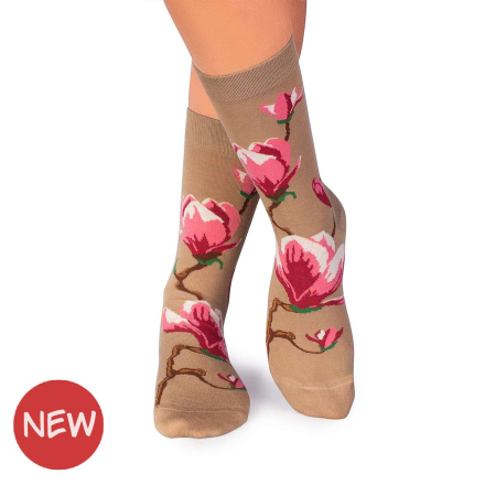 Sosete Dama - Sosete Fine din Bambus cu Magnolie Bej