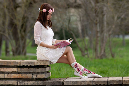 Sosete Fine din Bambus cu Orhidee Ecru [3]