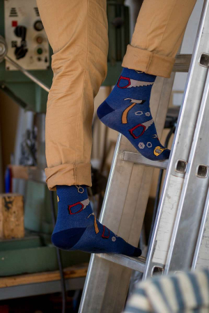 Șosete Fine din Bumbac cu Unelte Albastru [2]