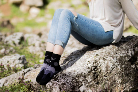 Șosete Fine din Bumbac organic peste glezna Zbor Negru [2]