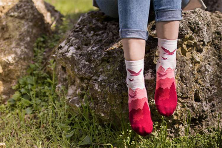 Șosete Fine din Bumbac organic peste glezna Zbor Vișiniu [2]