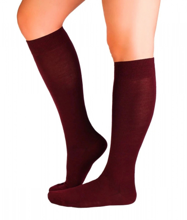 Sosete lungi 3/4 dama - Sosete fine lungi 3/4 din Lână Vișiniu