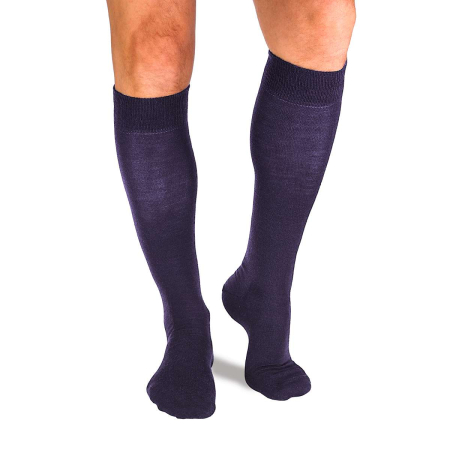Produse - Șosete lungi compresive 3/4 din Lână Merinos Albastru închis