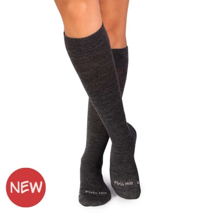 Produse - Șosete lungi compresive 3/4 din Lână Merinos Antracit